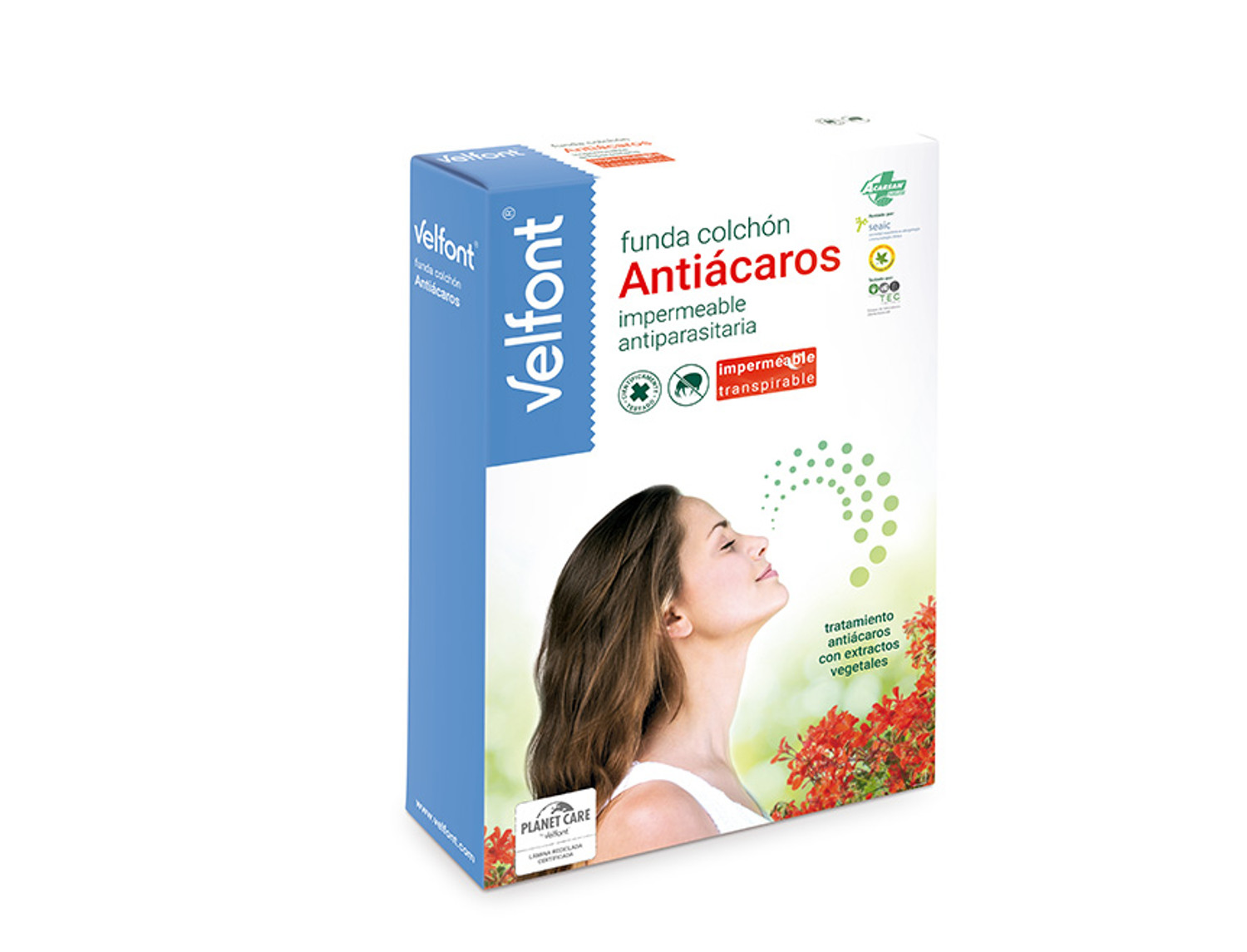 Velfont Funda de colchón Antiácaros Impermeable Acarsan Natural últimas unidades