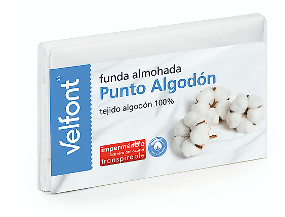 Velfont - Funda de almohada impermeable Punto Algodón