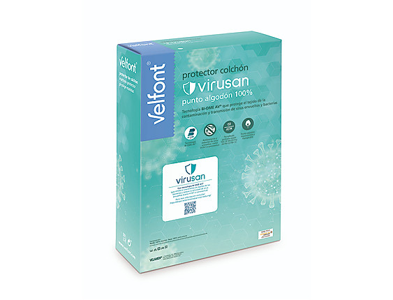 Velfont - Protector de colchón impermeable 100% algodón Punto Virusan