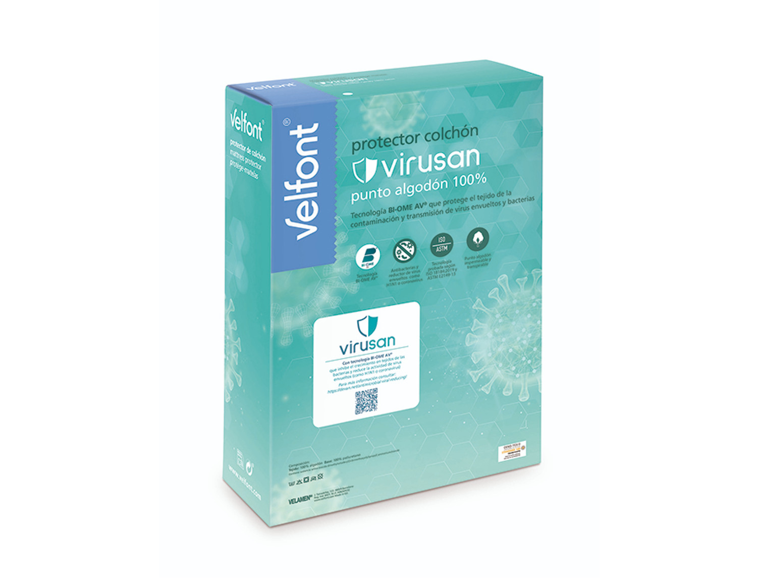 Velfont Protector de colchón impermeable 100% algodón Virusan cama 150 últimas unidades