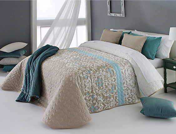 Edredón de acolchado fino Austen Gris cama 135 - Centro Textil Hogar