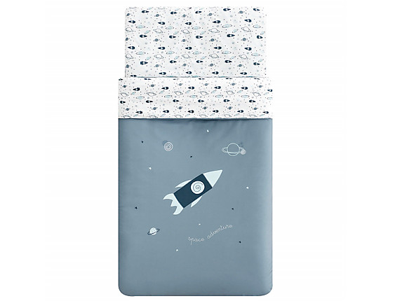 Pekebaby - Funda nórdica Cuna o Maxicuna Space Adventure (funda+almohadón)