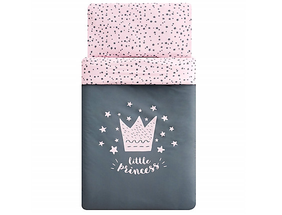 Pekebaby - Pack Edredón+protector Cuna o Maxicuna Little Crown Rosa