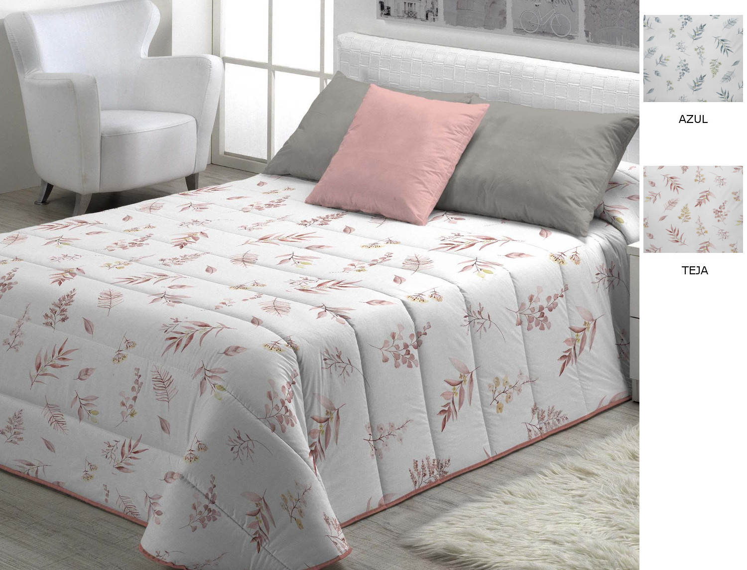 Cañete Edredón Ciro color Azul o Teja