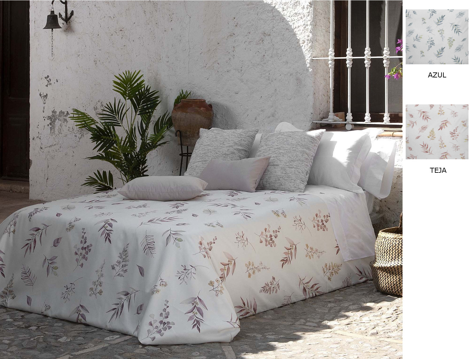 Cañete Funda nórdica Ciro color Azul o Teja