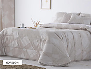 Funda nórdica Jacquard Zaran color Blanco, Lino, Maquillaje o Gris