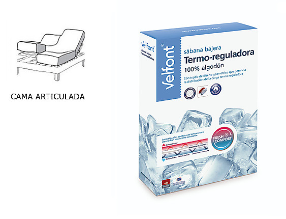 Velfont - Bajera ajustable 100% algodón Termo-regulador cama articulada (gemelos) alto 30cm