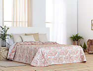 Colcha Jacquard reversible Aral coral cama 135