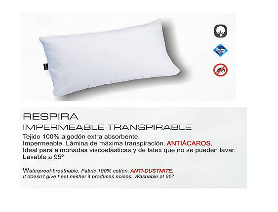 Belnou - Funda de almohada impermeable 100% algodón Respira