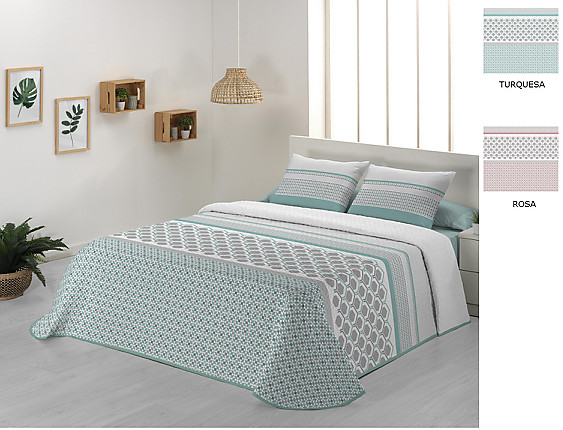 JVR - Colcha Bouti Haití color Rosa o Turquesa