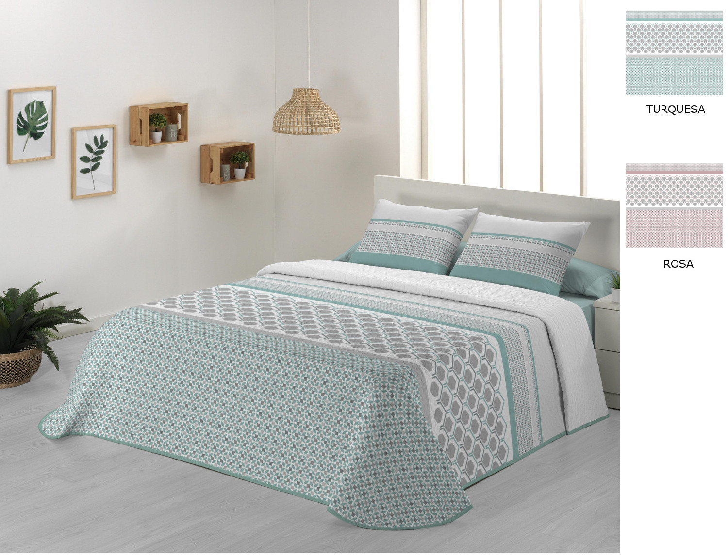 JVR Colcha Bouti Haití color Rosa o Turquesa