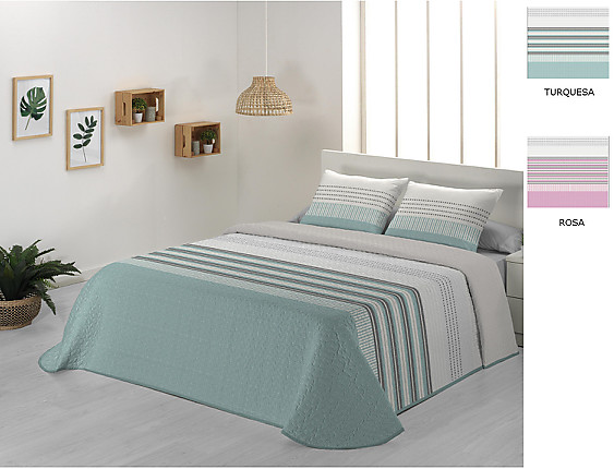 JVR - Colcha Bouti Niza color Rosa o Turquesa