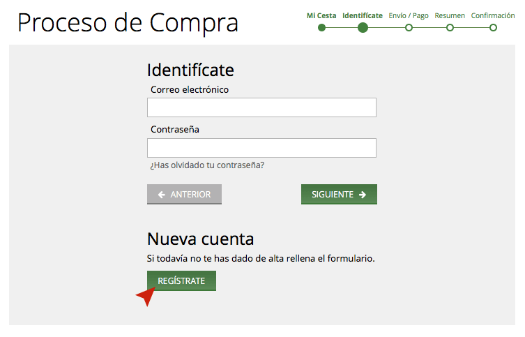 Registro desde el proceso de compra